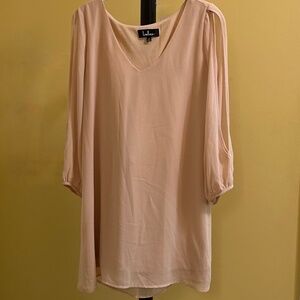 Lulu's Blush Pink V-Neck Dress (S)